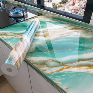 厨房灶台专用贴纸防油防水台面大理石防火耐高温贴膜加厚贴自粘膜