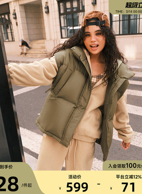 Aria Leisure 羽绒马甲冬2024年新款休闲保暖宽松立领鸭绒外套女