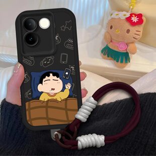 睡觉蜡笔小新适用于vivo 手机套e s17e手机壳s17e镜头全包vivo磨砂耐脏防摔软壳V2285A网红保护套卡通可爱新款