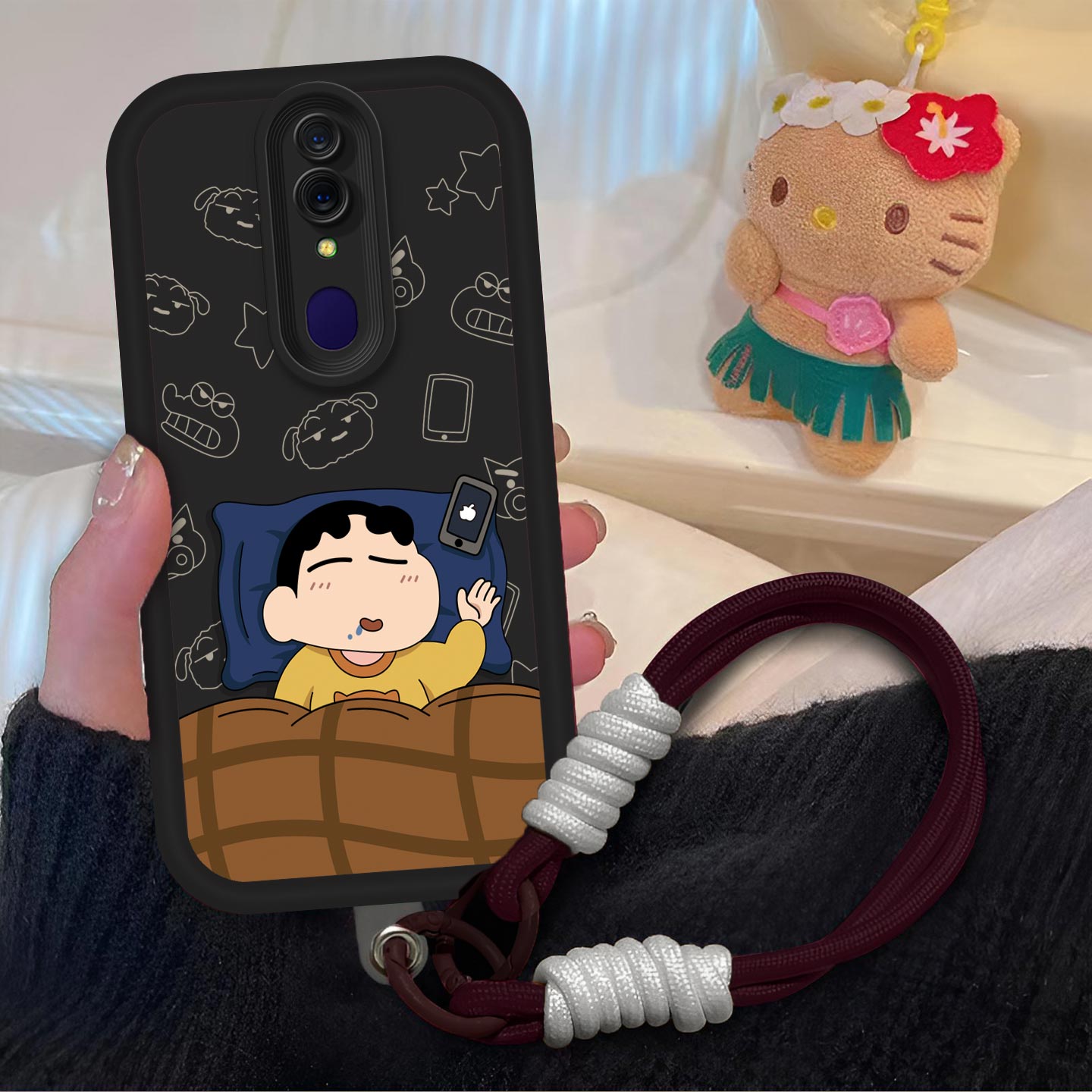 睡觉蜡笔小新适用OPPO A9手机壳OPPOA9x镜头全包PCEM00磨砂耐脏防摔软壳网红PCAM10保护套卡通创意新款手机套