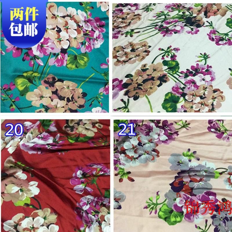 仿真丝A货丝绸面料 睡衣连衣裙旗袍色丁布料 超滑印花数码彩绘