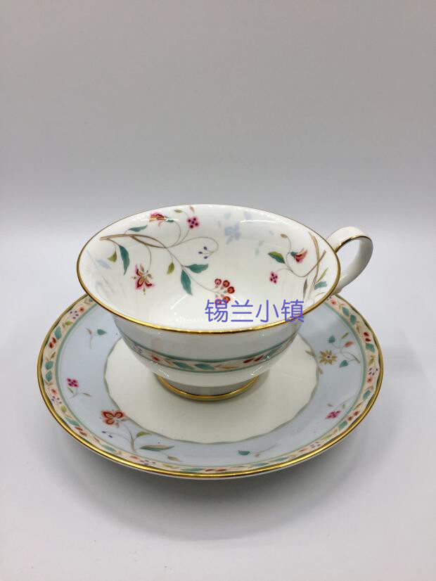 日本则武noritake骨瓷hanasarasa花梗纱镀金咖啡杯茶杯全新正品