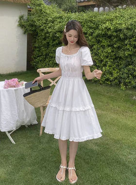 NN | 2025新款时尚百搭韩版休闲连衣裙女高级感设计感花边