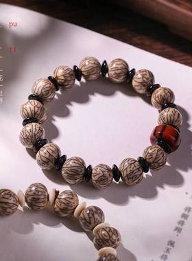 跑量款银线菩提子单圈手串麒麟眼金刚菩提子串珠手链男女文玩饰品