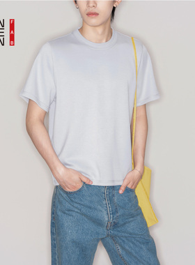 纯色莫代尔短袖T恤中性男女同款春夏百搭
