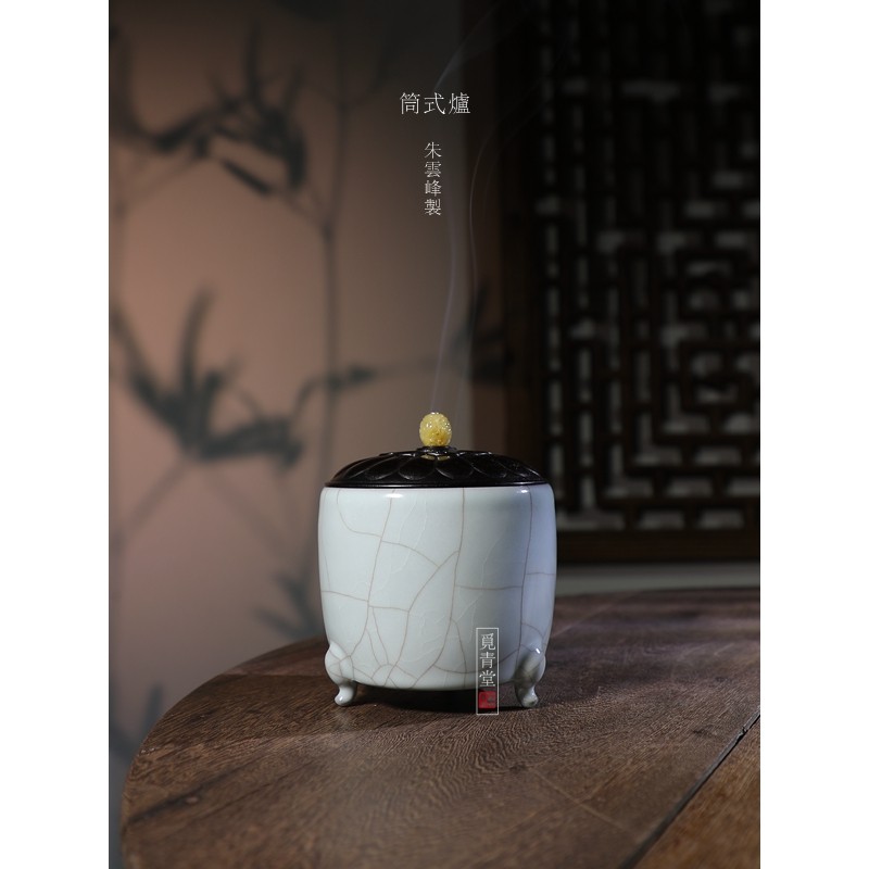 觅青堂中式手工香炉带盖子