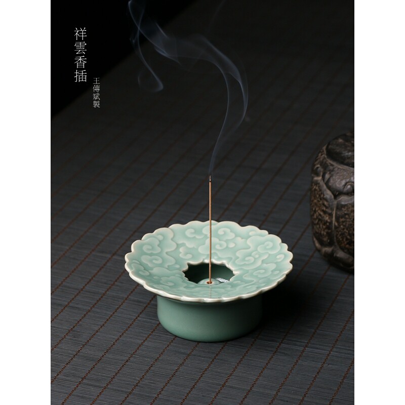 龙泉精品青瓷大师王传斌手工香炉沉香香薰檀香线香香插香道配件