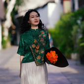 羊在在民族风刺绣小衫 唐装 短款 上衣夏季 SY395 中式 YANGZAIZAI