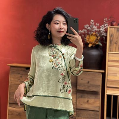 羊在在【百花齐放】新中式禅意改良汉服七分袖国风上衣SY24XL1116