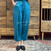 麻料纯色九分裤 高端直筒裤 子KZ25GY297 女夏薄款 羊在在亚麻阔腿裤