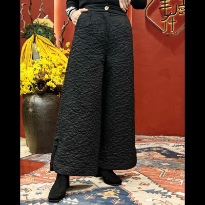 棉裤百搭通勤菱格九分