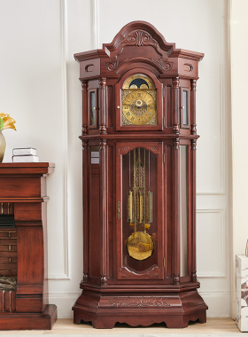 德国落地钟机械赫姆勒客厅中式古典欧式实木别墅大款重锤拉链八音