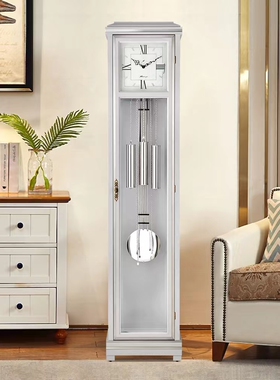 德国赫姆勒原装机芯落地钟家用新中式简约机械钟客厅装饰摆件小款