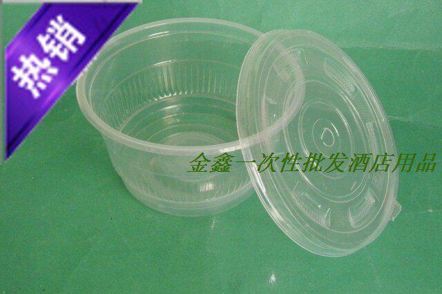 热卖炜基隆一次性500毫升胶碗连盖 汤碗饭盒餐盒打包碗带盖600套