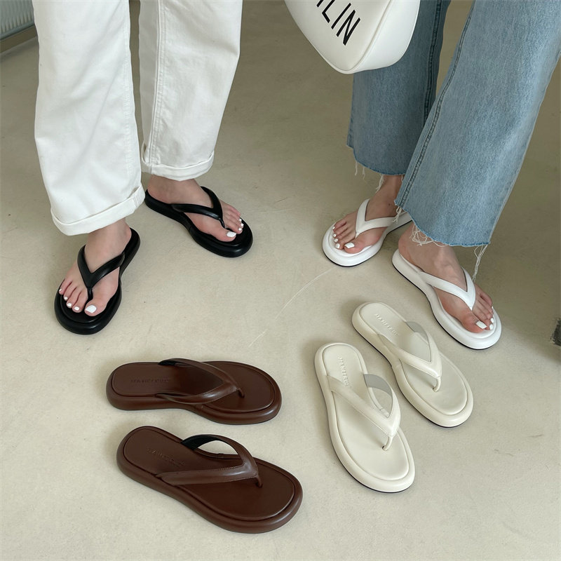 人字拖鞋女夏平底圆头夹脚一脚蹬
