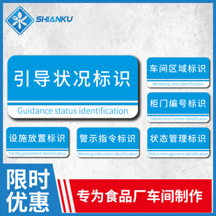 引导状况标识原料入口出口回收紧急疏散指示牌标牌25x12cm 20x9cm