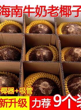 海南牛奶黑椰皇新鲜当季水果香抛光去皮老椰子肉煲汤榨椰汁椰奶冻
