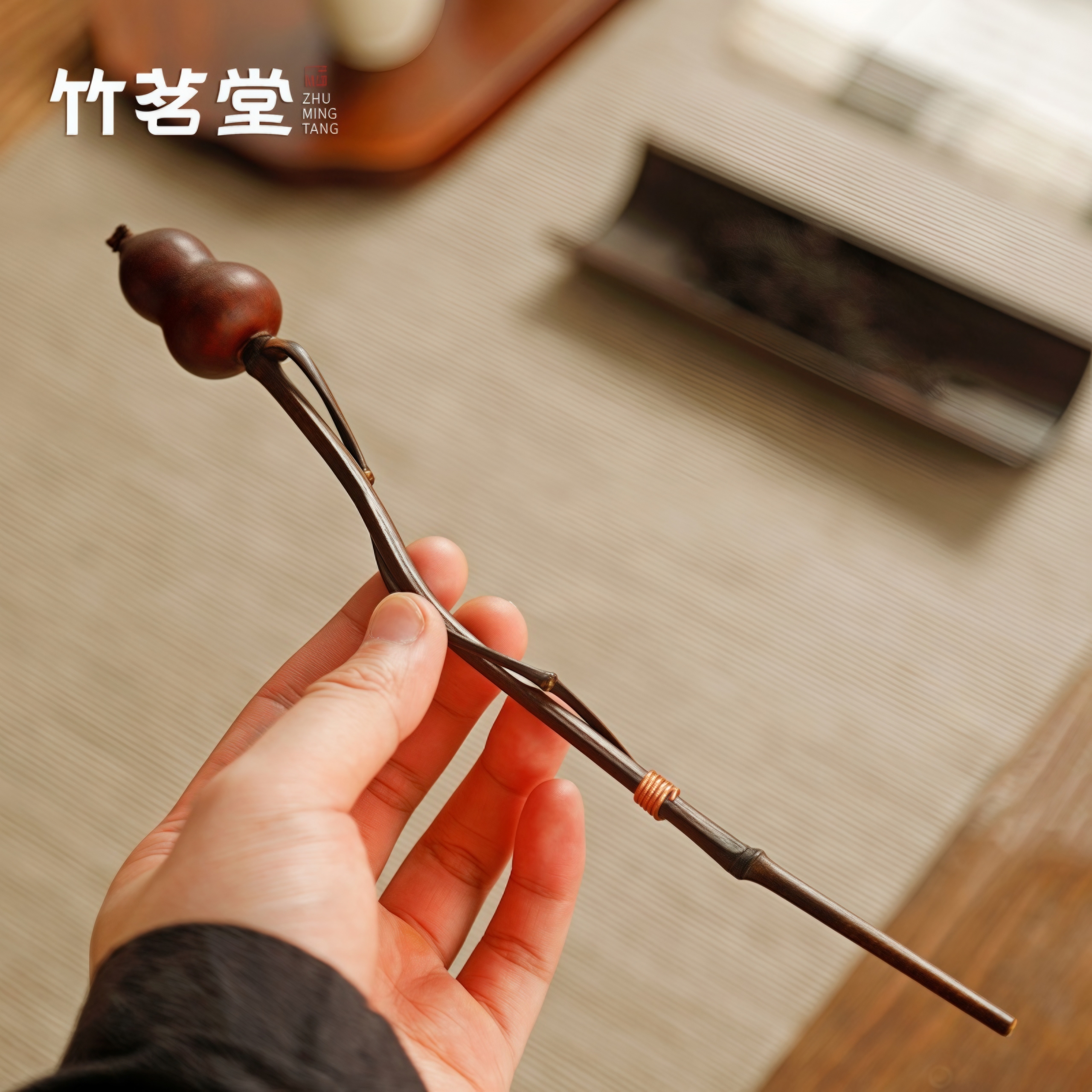 紫竹葫芦茶拨茶匙天然复古老竹