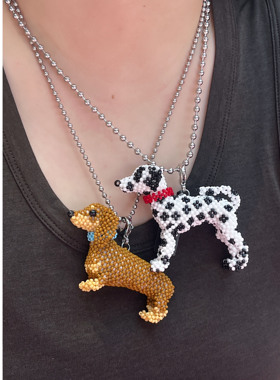 原创纯手工串珠腊肠狗斑点狗