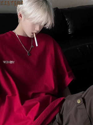 SAVIOR美式600g重磅纯棉短袖t恤男士宽松精梳棉潮流打底衫七分袖