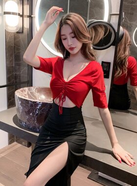 性感镂空开叉晚礼服显身材连衣裙