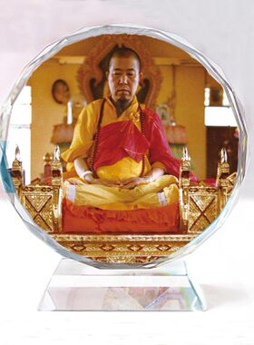 宣化上人双面水晶像居家纪念模型