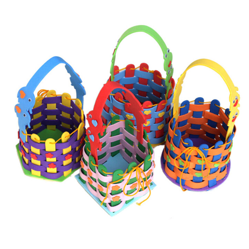 【清仓】EVA编织蓝 儿童DIY手工制作 花篮幼儿园手工材料包半成品