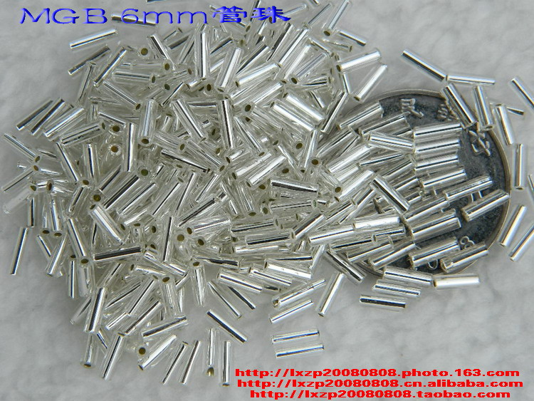 MGB玻璃发簪流苏玻璃银色管珠