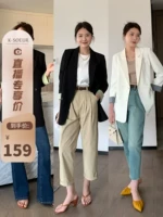 K сестра KSOEUR [Shuangpin Suit] TR костюм ингредиенты ингредиенты темперамент костюм воротник повседневный пиджак