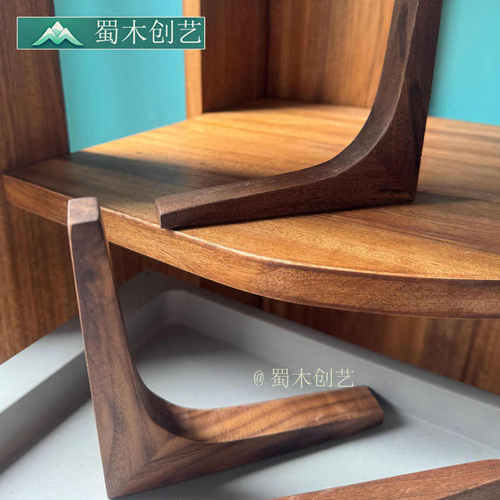 实木一字板固定器黑胡桃木隔板置物支撑墙上三角木支架支架托架
