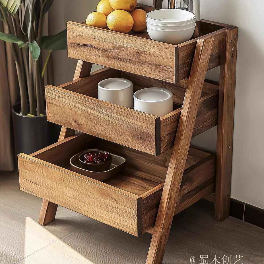 蜀木创艺复古实木餐边柜