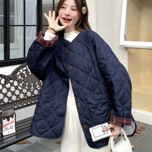 玥儿小众复古设计感百搭时尚保暖棉服外套M522