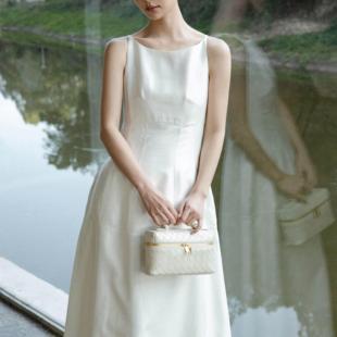 玥儿法式 连衣裙OPS4309 赫本风收腰无袖