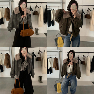 玥儿毛毛翻领休闲加厚保暖羽绒服外套 5558 不可拆仿羊羔毛毛领