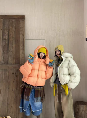 玥儿新短款宽松加厚保暖羽绒服外套(配可拆帽子)SC101