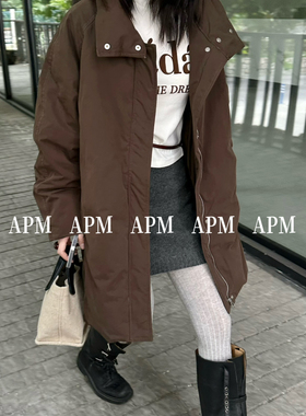 玥儿只做鹅绒长款风衣中长保暖羽绒服外套82526