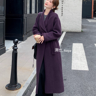 含90绵羊毛 配腰带 HYzh2496 巨好看风衣羊毛外套 玥儿家长款