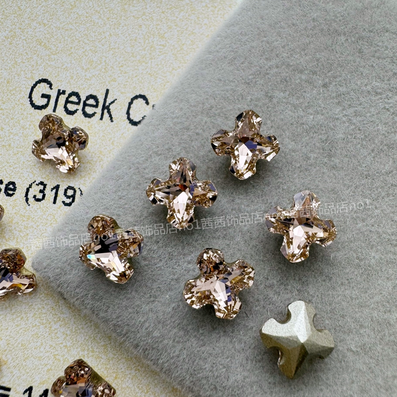 华子钻4784十字架美甲施家钻319古风玫瑰 穿戴甲堆钻手工饰品贴钻