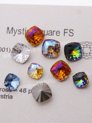 施家钻4460尖底方形钻万花筒美甲饰品华子水晶钻穿戴甲DIY堆钻球