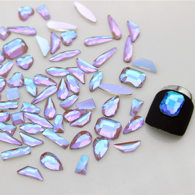 幻彩平底极光方形亮钻美甲饰品