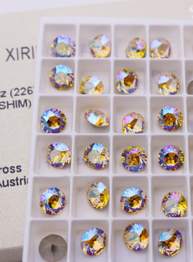 施家水钻1088尖底圆形钻226SHIM闪烁金黄美甲饰品DIY堆钻奥地利钻