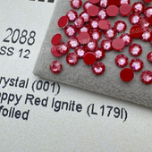 奥地利水晶施家钻2088平底圆形钻001L179i赤红色美甲钻指甲华子钻