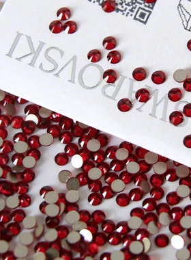 进口奥钻施家2088平底圆形华子美甲钻276绯红斯嘉丽红指甲饰品