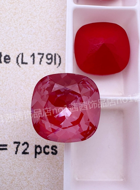正品施家水晶奥地利4470尖底肥方001L179i赤红色美甲饰品钻堆钻球