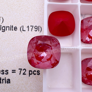 施家水晶奥地利4470尖底肥方001L179i赤红色美甲饰品钻堆钻球华子