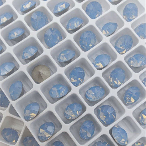 进口水钻蓝蛋白尖底圆形美甲饰品