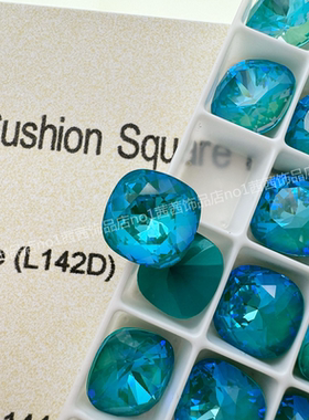 施家水晶4470尖底花式石肥方001L142D果烁绿美甲饰品堆钻华子方钻