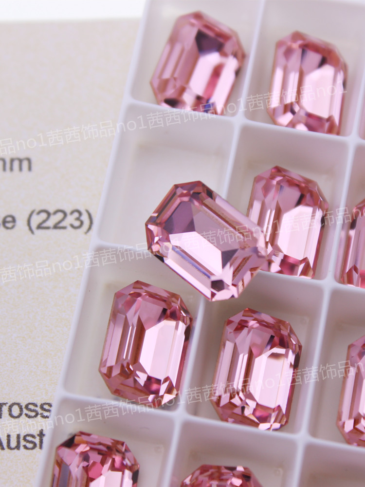 华子钻4610长方223浅粉美甲饰品