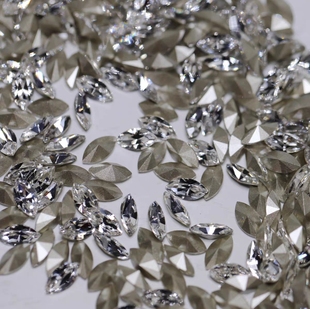 施家水晶4228尖底马眼001白色钻进口华子钻美甲饰品DIY穿戴甲堆钻