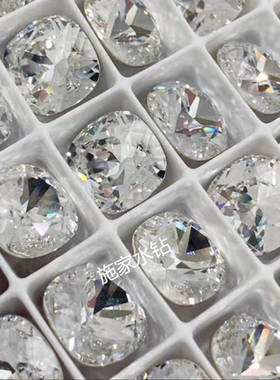 奥地利施家水钻4470尖底肥方8MM美甲饰品钻球花式肥边立体异形钻